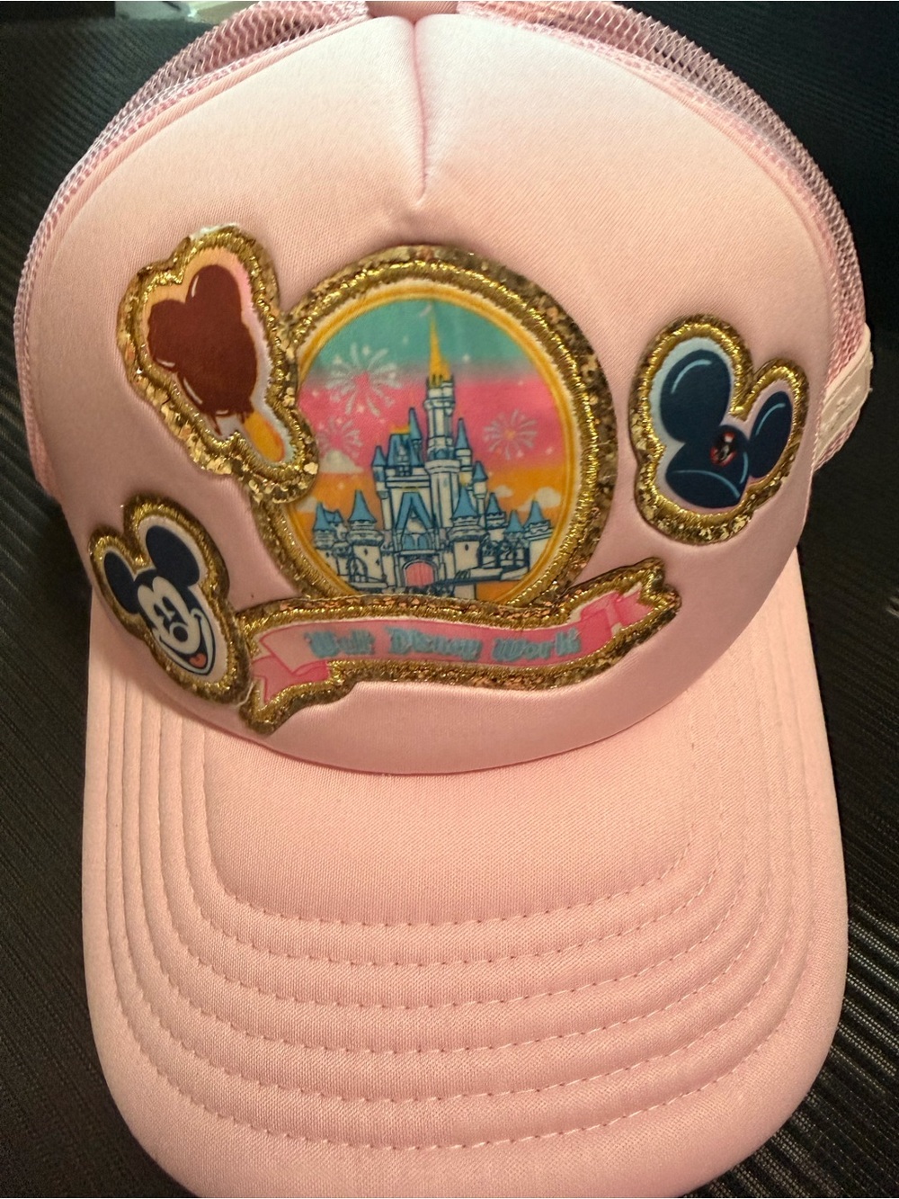Stoney Clover Lane x Disney Pink Castle Patch Trucker Hat